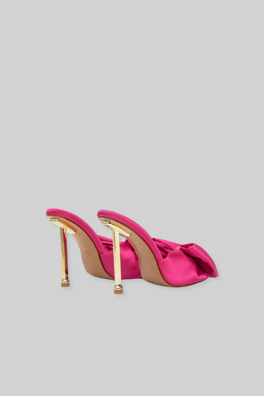 Nieves - Sandalias de Tacón de Satén con Lazo - Fucsia