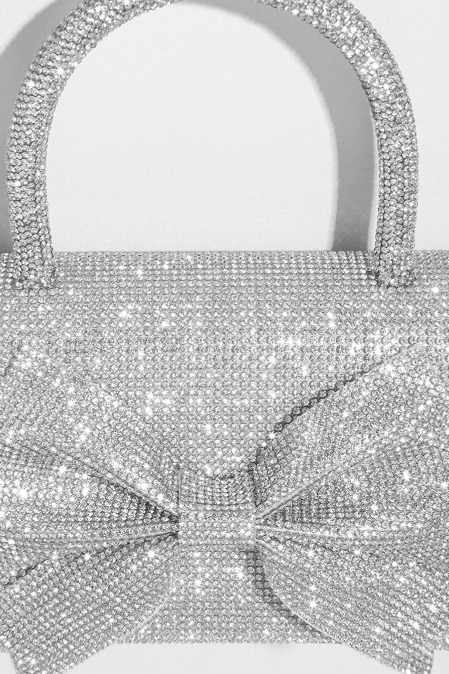 Coral - Clutch de Pedrería con Adornos Brillantes - Plateado