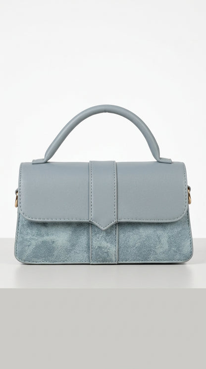 Gala - Bolso de Textura Dual con Cierre Oculto - Azul
