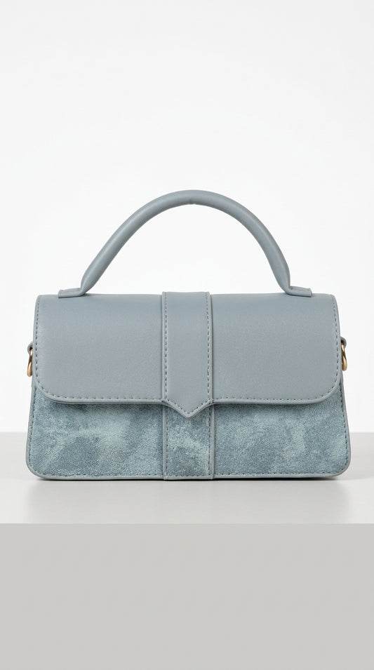Gala - Bolso de Textura Dual con Cierre Oculto - Azul