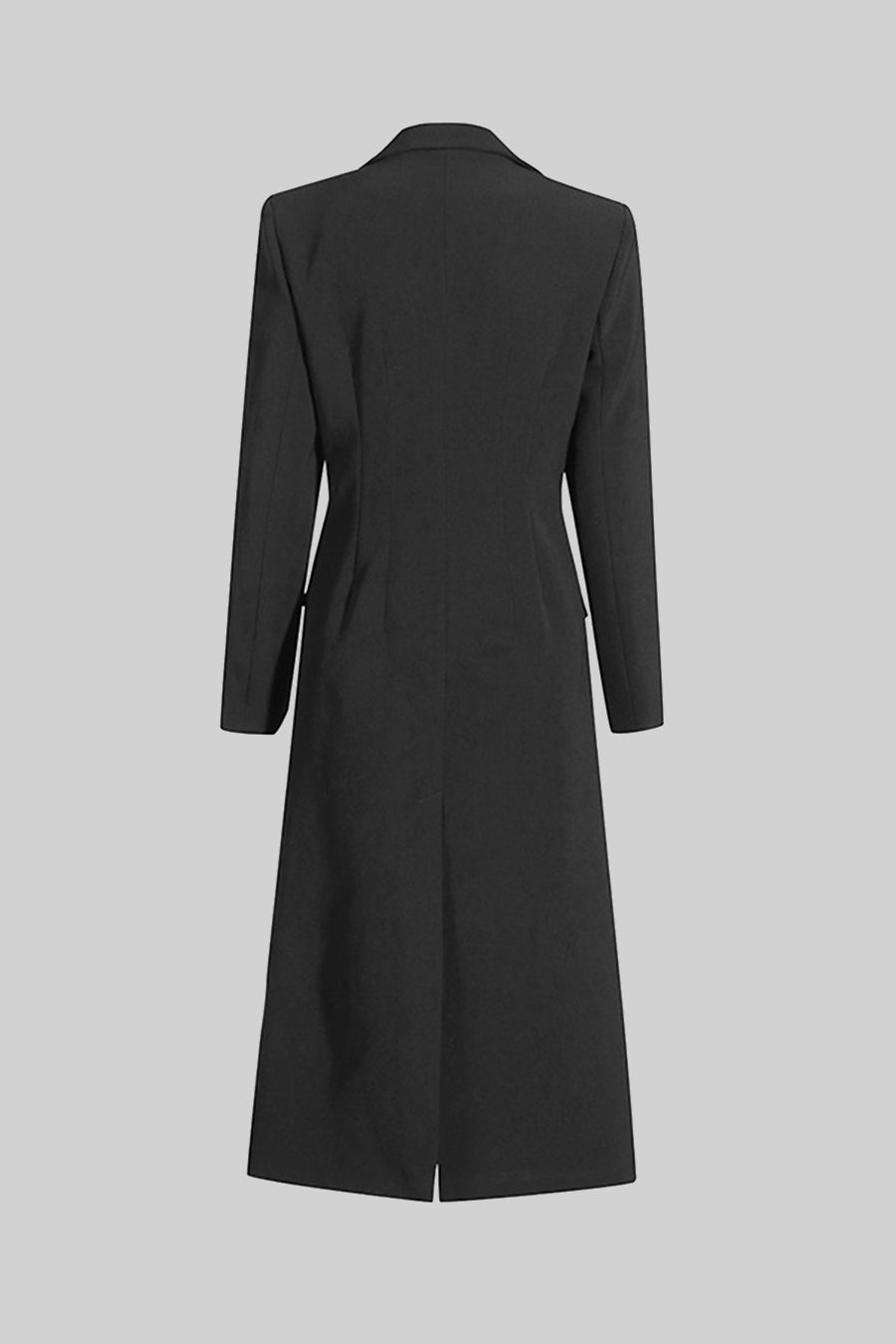 Julia - Abrigo Trench con Detalle de Cinturón en el Pecho - Negro