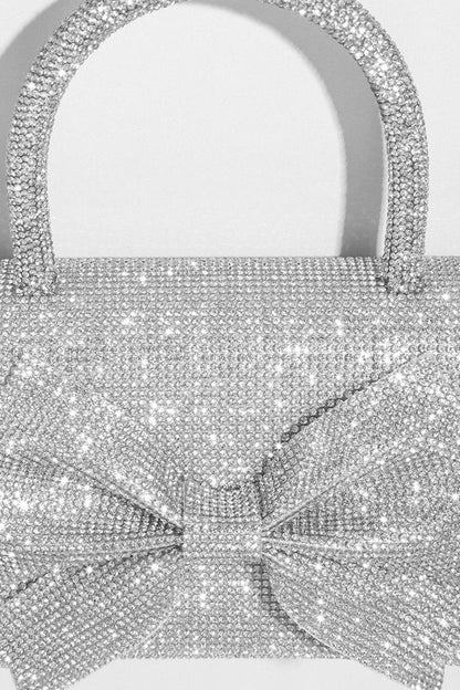 Coral - Clutch de Pedrería con Adornos Brillantes - Plateado